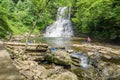 Families Enjoying the Cascades Falls, Giles County, Virginia, USA